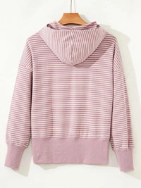 Stripe Thumbhole Side Slits Drop Shoulder Loose Fit Hoodie 100100680505816 52 Affordable Fashion Under $100 Jerry's Apparel 