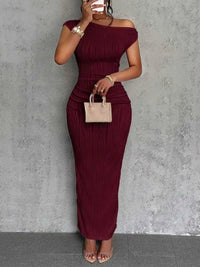 One-Shoulder Textured Maxi Dress 100100149360096 25 Seasonal Fashion Collections Jerry's Apparel 