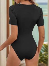 Perfee Lace Detail V-Neck Short Sleeve Bodysuit 100100814911730 24 Affordable Fashion Under $100 Jerry's Apparel 
