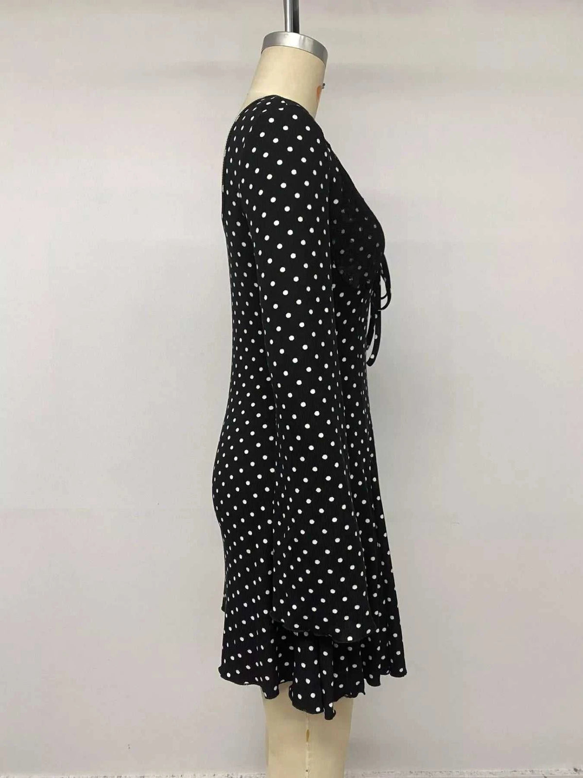 Polka Dot Lace Trimmed V-Neck Mini Dress 100100827615923 48 Affordable Fashion Under $100 Jerry's Apparel 