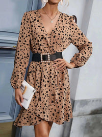 Leopard Surplice Wrap Mini Dress 100100010791170 46 Affordable Fashion Under $100 Jerry's Apparel 