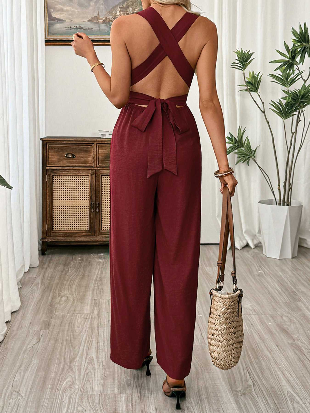V-Neck Sleeveless Wide Leg Jumpsuit 100100445158382 36 Affordable Fashion Under $100 Jerry's Apparel 