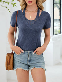 Lace Detail Short Sleeve T-Shirt
