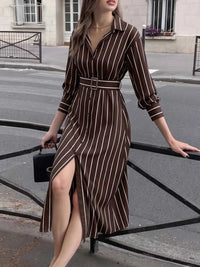 Striped Long Sleeve Belted Shirt Dress 100100507231322 37 Affordable Fashion Under $100 Jerry's Apparel 