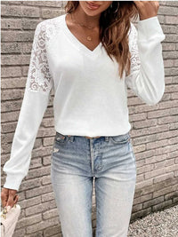 Lace Detail V-Neck Long Sleeve Top 100100169274318 28 Affordable Fashion Under $100 Jerry's Apparel 