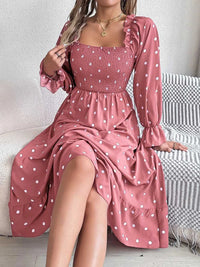 Polka Dot Flounce Sleeve Midi Dress 100100910600378 35 Gifts for Her Jerry's Apparel 