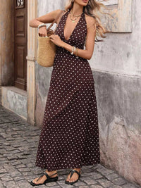 Halter Neck Polka Dot Maxi Dress 100100149942479 36 Affordable Fashion Under $100 Jerry's Apparel 