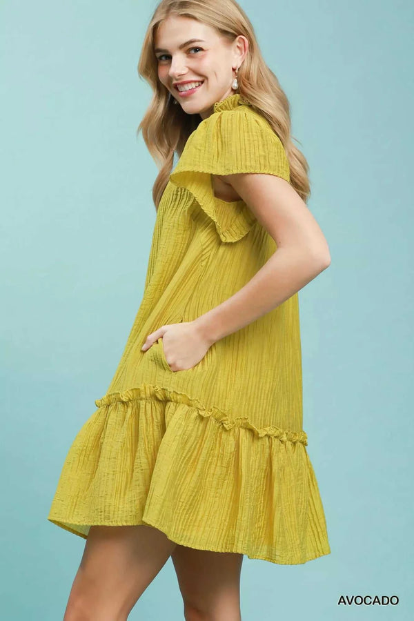 Umgee Textured Ruffle Hem Mini Dress 100100925831367 51 Affordable Fashion Under $100 Jerry's Apparel 