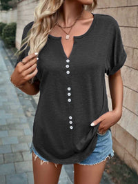 Full Size Decor Button Short Sleeve T-Shirt Plus Size 100100492662512 24 Affordable Fashion Under $100 Jerry's Apparel 