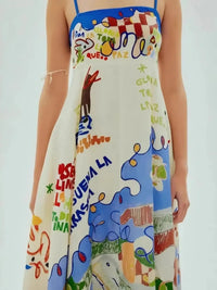 Printed Square Neck Cami Dress