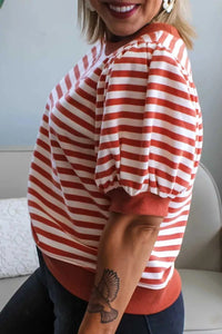 Striped Puff Sleeve Casual T-Shirt 100100655461816 29 Affordable Fashion Under $100 Jerry's Apparel 