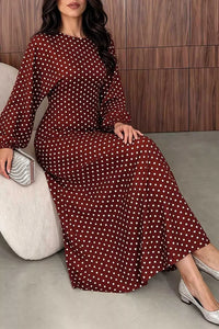 Polka Dot Long Sleeve Maxi Dress 101001469171625 35 Affordable Fashion Under $100 Jerry's Apparel 