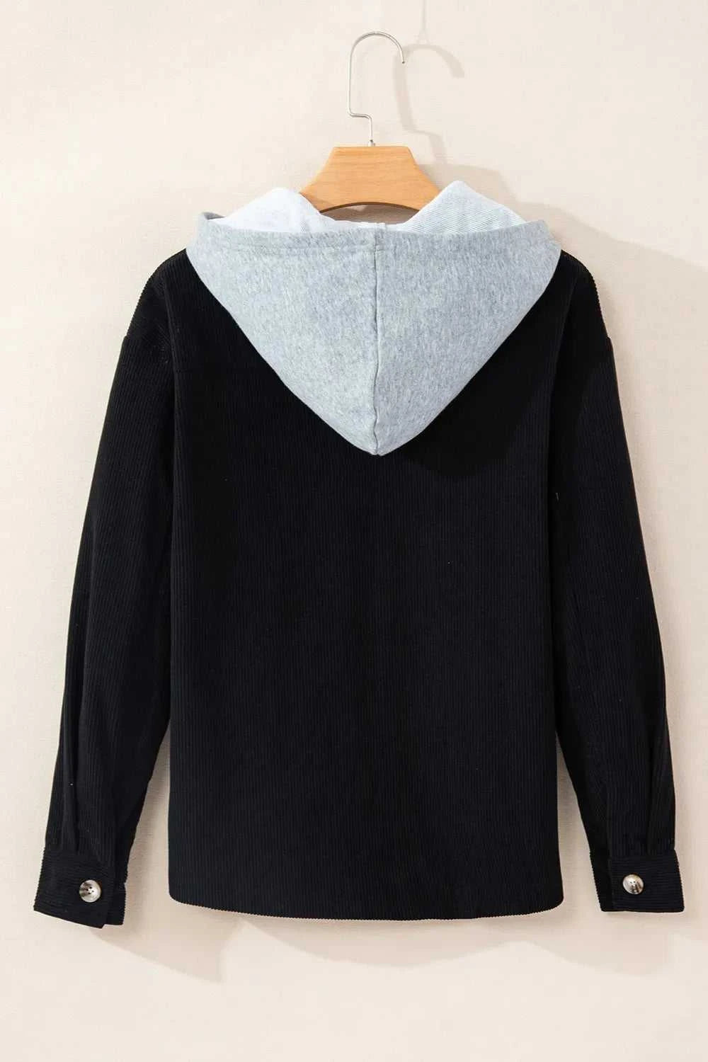 Drawstring Button Up Long Sleeve Hooded Jacket 100100581622606 55 Affordable Fashion Under $100 Jerry's Apparel 