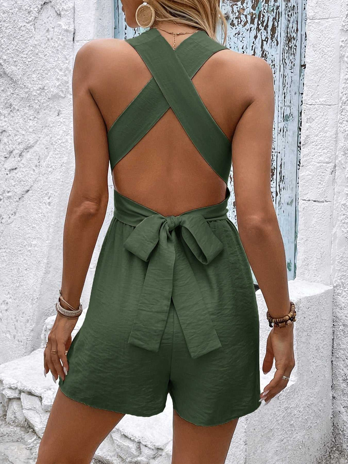 Crisscross Back Sleeveless Romper 100100264151999 32 Affordable Fashion Under $100 Jerry's Apparel 