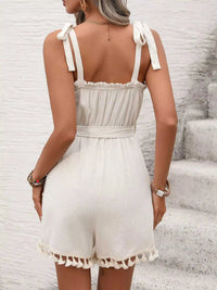 Tie Strap Tassel Hem Romper 100100268308658 42 Affordable Fashion Under $100 Jerry's Apparel 
