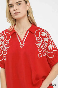Umgee Floral Embroidered Sleeve Blouse 100100781391195 53 Affordable Fashion Under $100 Jerry's Apparel 