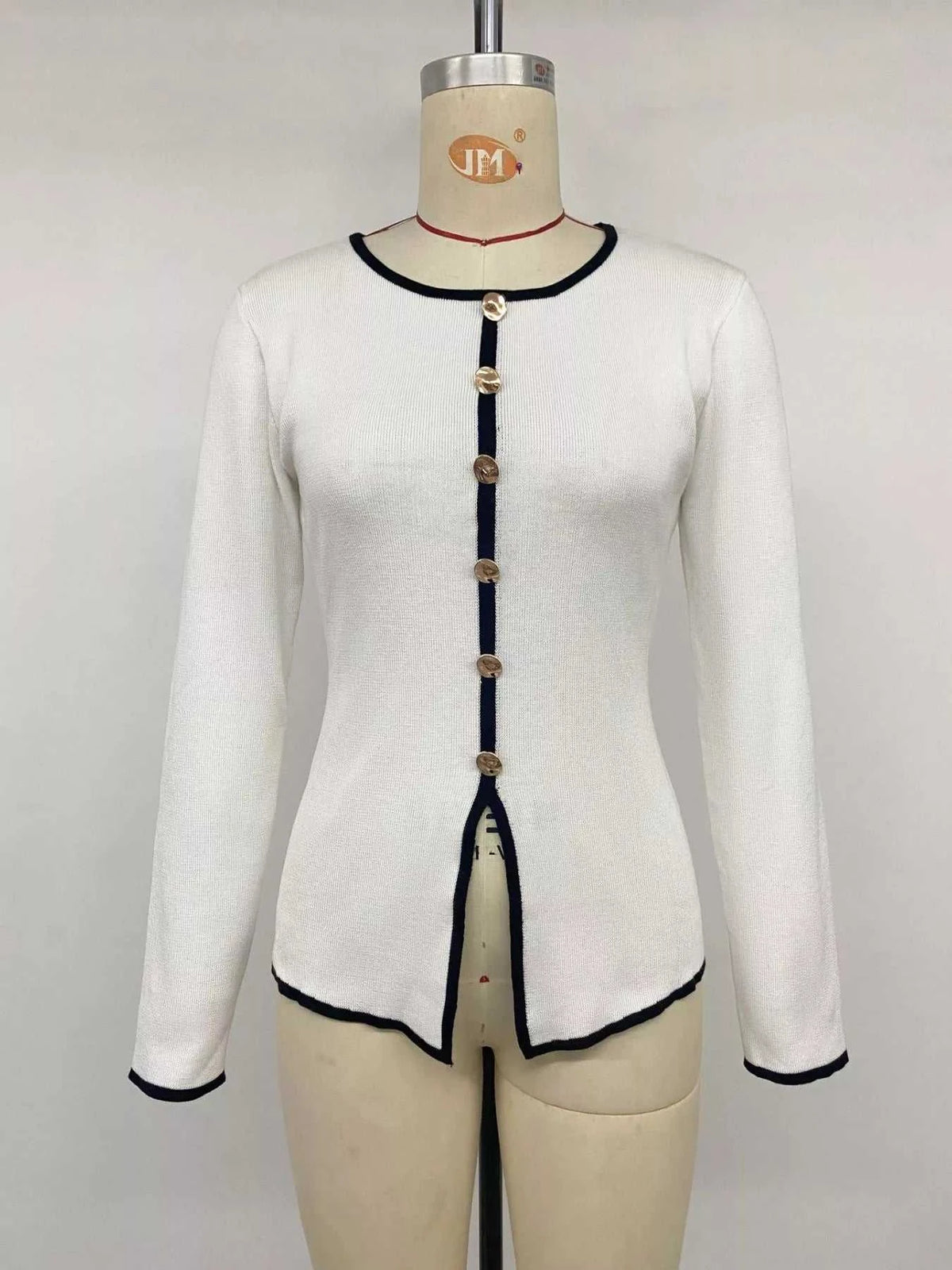 Contrast Trim Button Decor Knit Top 100100871035079 41 Affordable Fashion Under $100 Jerry's Apparel 