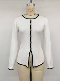 Contrast Trim Button Decor Knit Top 100100871035079 41 Affordable Fashion Under $100 Jerry's Apparel 