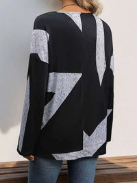 Perfee Color Block V-Neck Long Sleeve T-Shirt 100100381231602 33 Affordable Fashion Under $100 Jerry's Apparel 