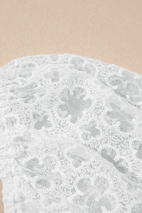 Lace Puff Sleeve Empire Waist Mini Dress