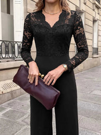 Lace Long Sleeve Wide-Leg Jumpsuit 101001301587229 36 Affordable Fashion Under $100 Jerry's Apparel 
