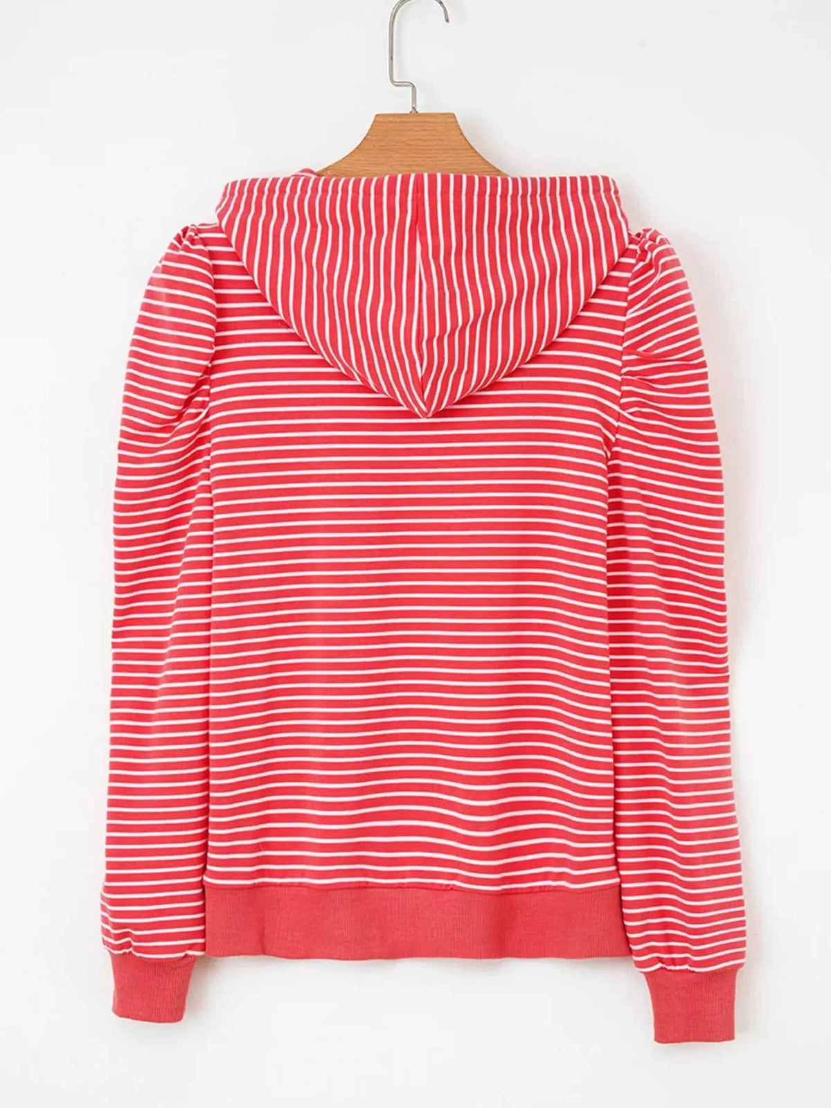 Striped Puff Sleeve Hoodie with Drawstring 100100531994903 47 Affordable Fashion Under $100 Jerry's Apparel 
