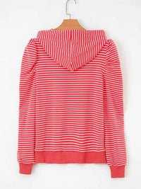 Striped Puff Sleeve Hoodie with Drawstring 100100531994903 47 Affordable Fashion Under $100 Jerry's Apparel 