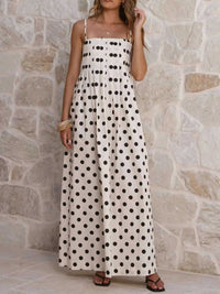 Polka Dot Pleated Detail Maxi Dress 100100737437161 50 Affordable Fashion Under $100 Jerry's Apparel 