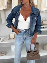 Full Size Chic Cropped Denim Jacket Plus Size 100100221088998 58 Affordable Fashion Under $100 Jerry's Apparel 