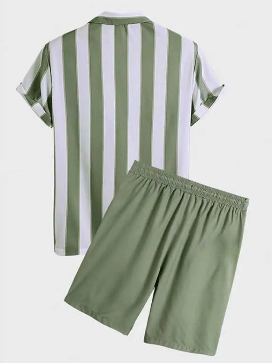 Men's Full Size Striped Casual Shirt and Shorts Set Plus Size 100400581175976 34 Affordable Fashion Under $100 Jerry's Apparel 