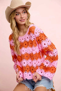 BiBi Flower Crochet Knit Top 100100317131724 56 Affordable Fashion Under $100 Jerry's Apparel 