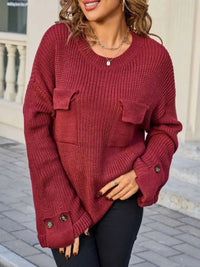 Pocket Detail Round Neck Sweater 100100321906852 48 Affordable Fashion Under $100 Jerry's Apparel 