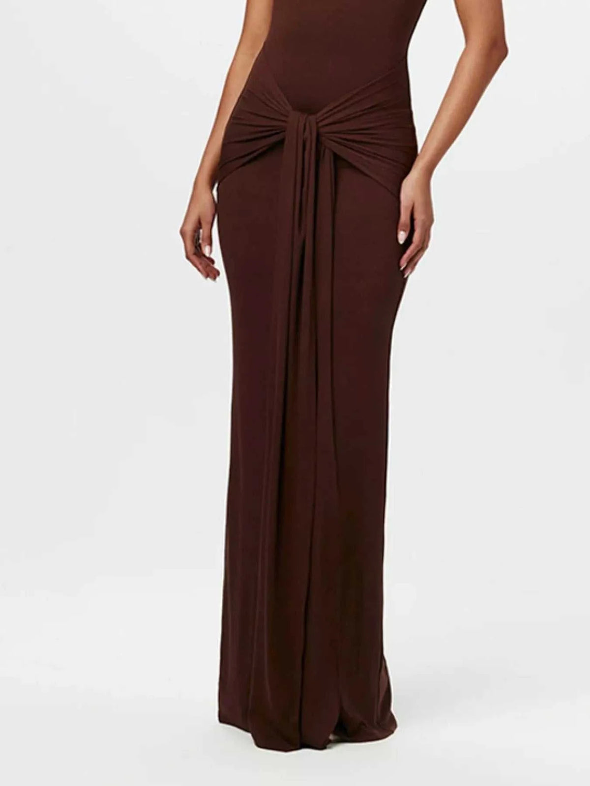 Sleeveless Mock Neck Knot Front Maxi Dress 100100133371526 32 Affordable Fashion Under $100 Jerry's Apparel 