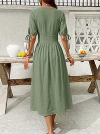 Button-Down Short Sleeve Midi Dress 100100773551026 41 Women's Midi Dress Affordable Boutique Dresses Under $50 Jerry's Apparel 