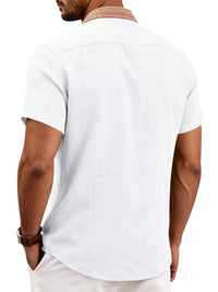 Men's Full Size Casual Short Sleeve Linen Shirt Plus Size 104001576183834 29 Affordable Fashion Under $100 Jerry's Apparel 