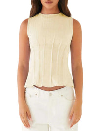 Back Lace Up Sleeveless Top with Cinched Waist Design 100100957854098 34 Affordable Fashion Under $100 Jerry's Apparel 