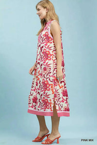Umgee Floral Scroll Sleeveless Midi Dress 100100591661428 64 Affordable Fashion Under $100 Jerry's Apparel 
