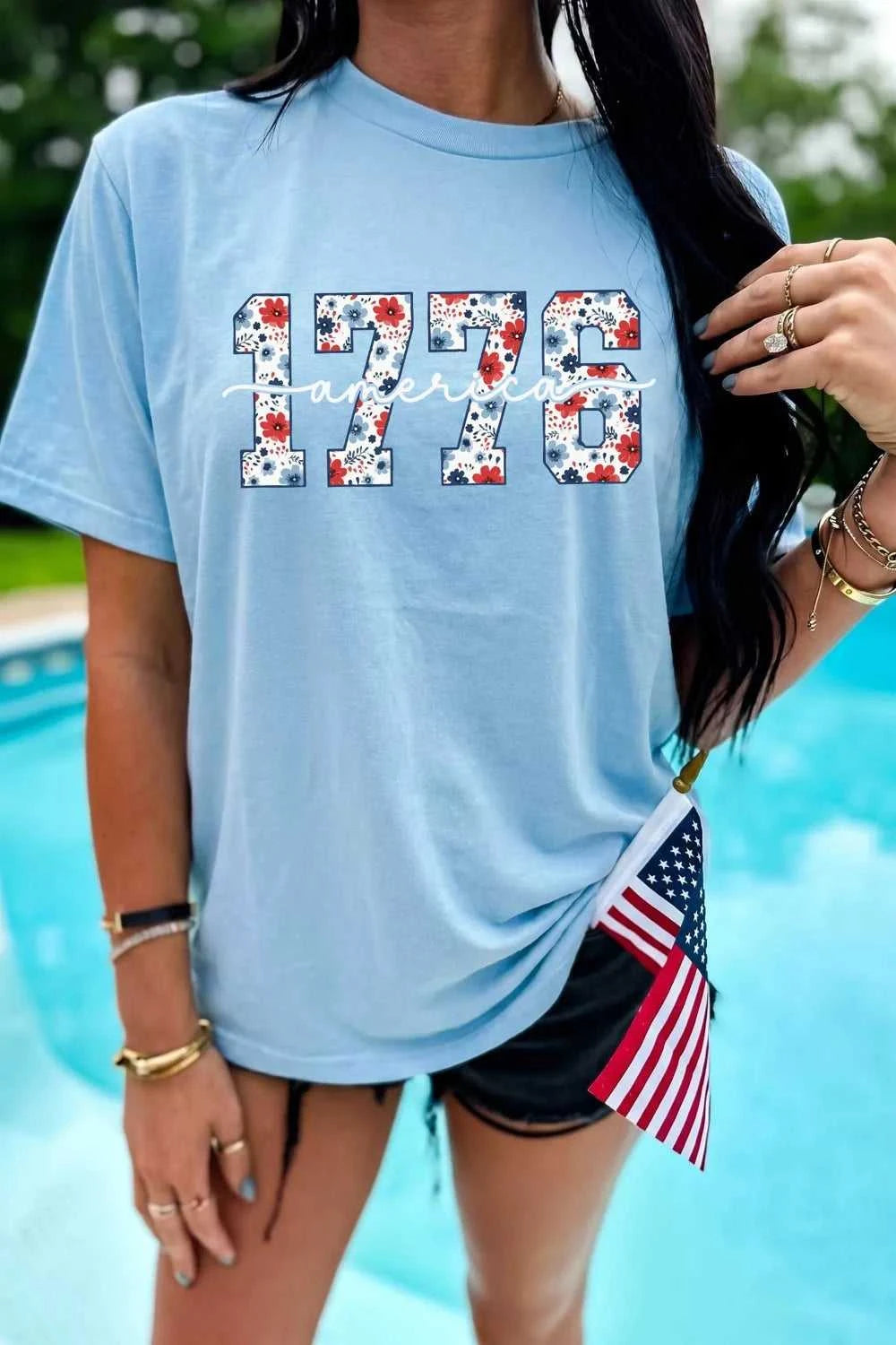 America 1776 Floral Print Relaxed T Shirt 100100228018413 31 Affordable Fashion Under $100 Jerry's Apparel 