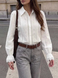 Lace-Trimmed Button-Down Shirt 101001213081303 50 Affordable Fashion Under $100 Jerry's Apparel 