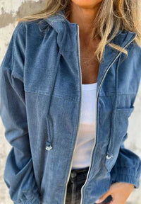 Pocketed Zip Up Long Sleeve Hooded Jacket 100100995919065 60 Affordable Fashion Under $100 Jerry's Apparel 