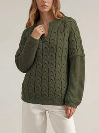 Cable-Knit Dropped Shoulder Sweater 100100950110388 46 Affordable Fashion Under $100 Jerry's Apparel 