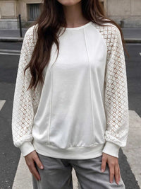 Lace Raglan Sleeve Sweatshirt 101001842976491 38 Affordable Fashion Under $100 Jerry's Apparel 