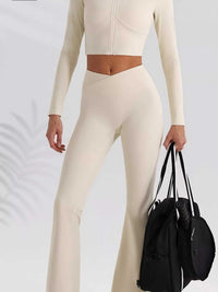 Seamless Criss-Cross V-Neck Tank and Leggings Active Set 101006885753799 113 Comfortable Weekend Sets Jerry's Apparel 