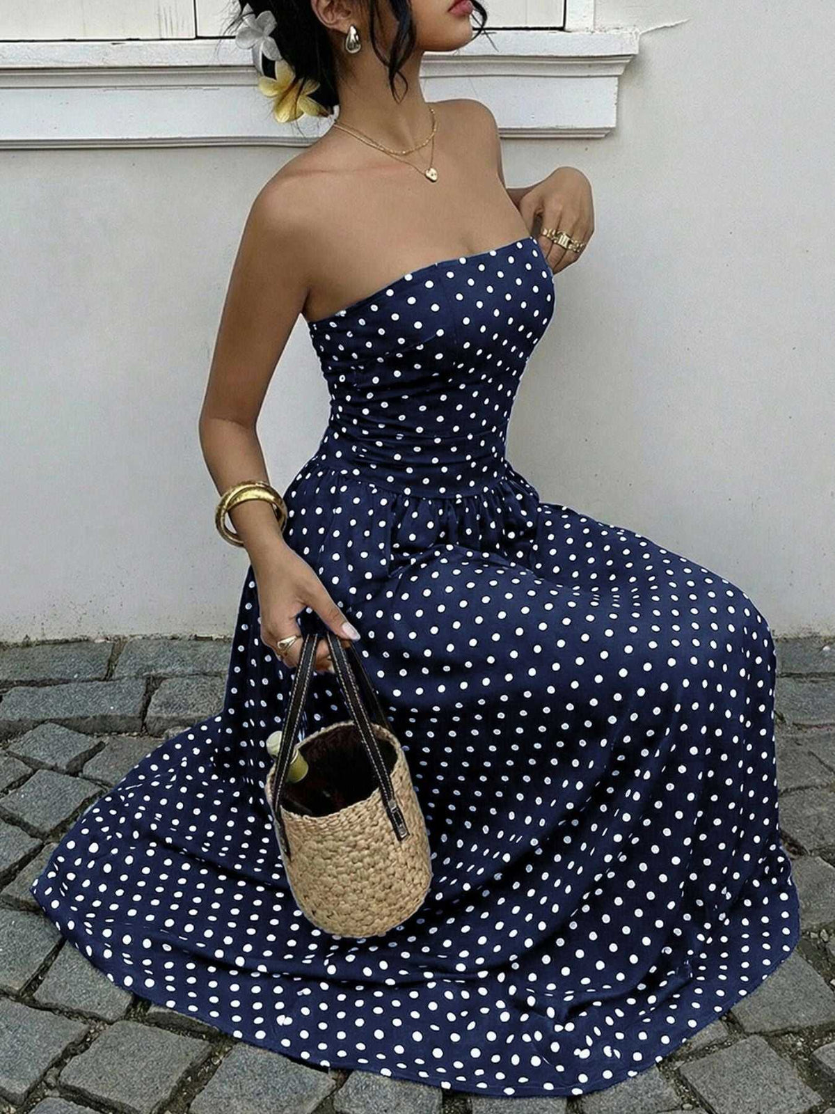 Polka Dot Tube A-Line Dress 100100003378935 36 Gifts for Her Jerry's Apparel 