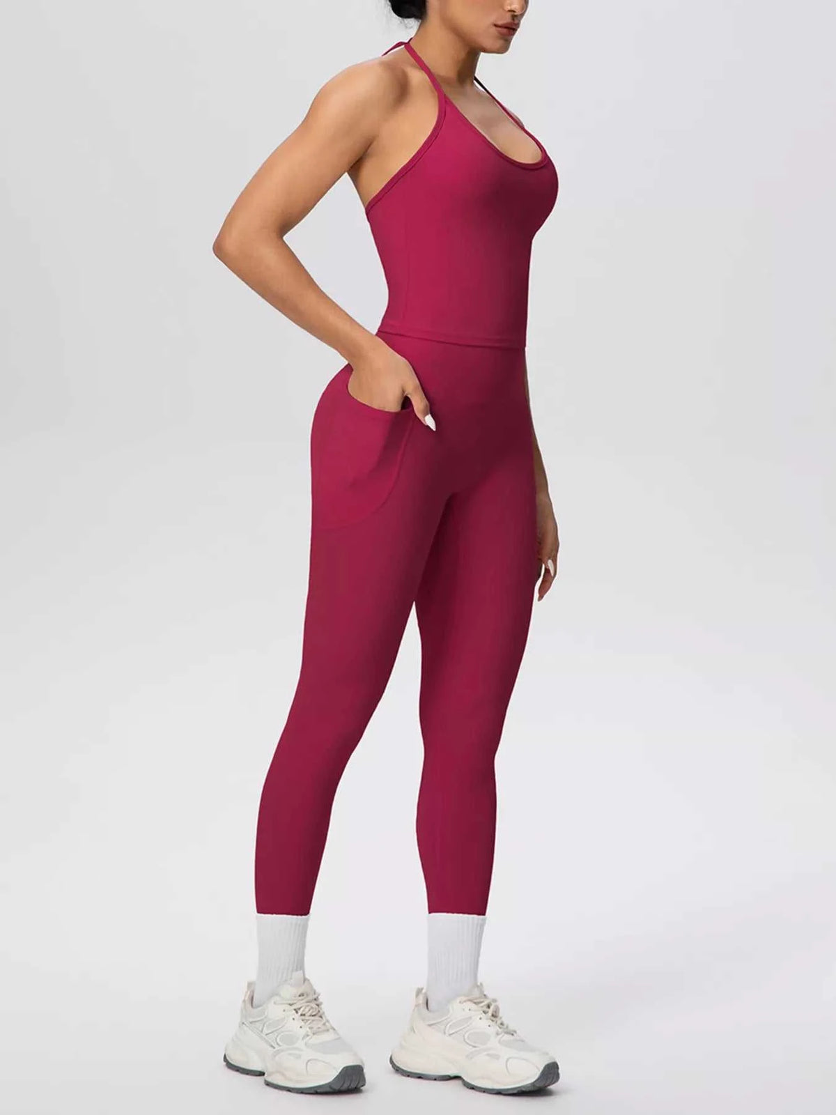 Halter Neck Cami and High-Waisted Leggings Active Set 101006856970414 89 Affordable Fashion Under $100 Jerry's Apparel 