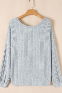 Crossover Backless Long Sleeve Knit Top