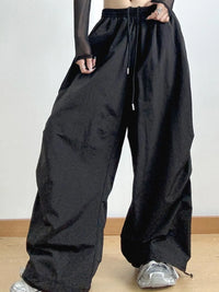 Drawstring Wide Leg Cargo Pants