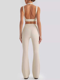 Seamless Criss-Cross V-Neck Tank and Leggings Active Set 101006885753799 113 Comfortable Weekend Sets Jerry's Apparel 