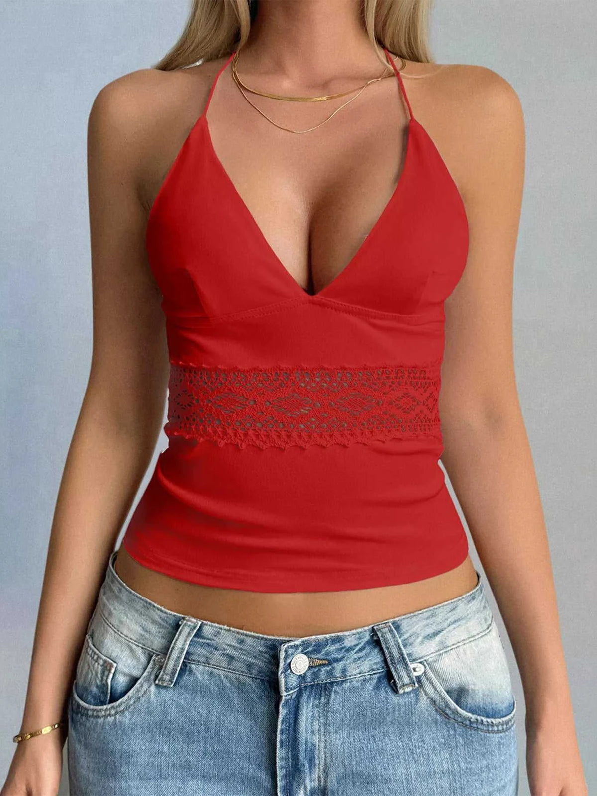 Lace Trim Halter Neck Cami 100100831461077 28 Affordable Fashion Under $100 Jerry's Apparel 