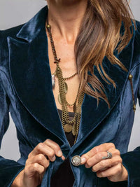 Velvet Lapel Collar One Button Blazer 100100335139968 39 Affordable Fashion Under $100 Jerry's Apparel 